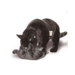 Animaux-Bois-Animaux-Bronzes propose Chat bleu de Russie avec Chaton qui joue 60 cm peluche animaux debout réaliste Piutre