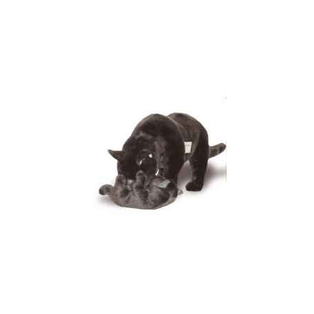 Animaux-Bois-Animaux-Bronzes propose Chat bleu de Russie avec Chaton qui joue 60 cm peluche animaux debout réaliste Piutre