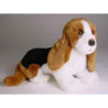 Animaux-Bois-Animaux-Bronzes propose Chien Basset-hound 30 cm assis peluche réaliste Piutre 3252