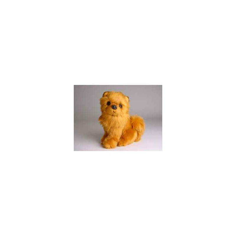 Animaux-Bois-Animaux-Bronzes propose Chien Chow chow cannelle 28 cm assis peluche réaliste Piutre 1302