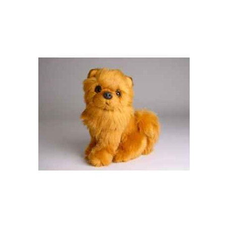 Animaux-Bois-Animaux-Bronzes propose Chien Chow chow cannelle 28 cm assis peluche réaliste Piutre 1302