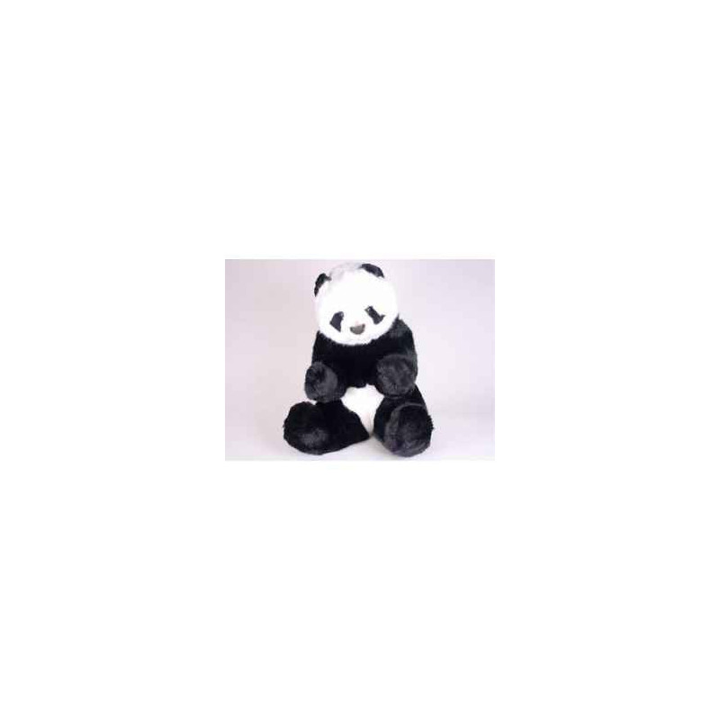 Décoration animaux Panda 60 cm assis peluche réaliste Piutre 2178