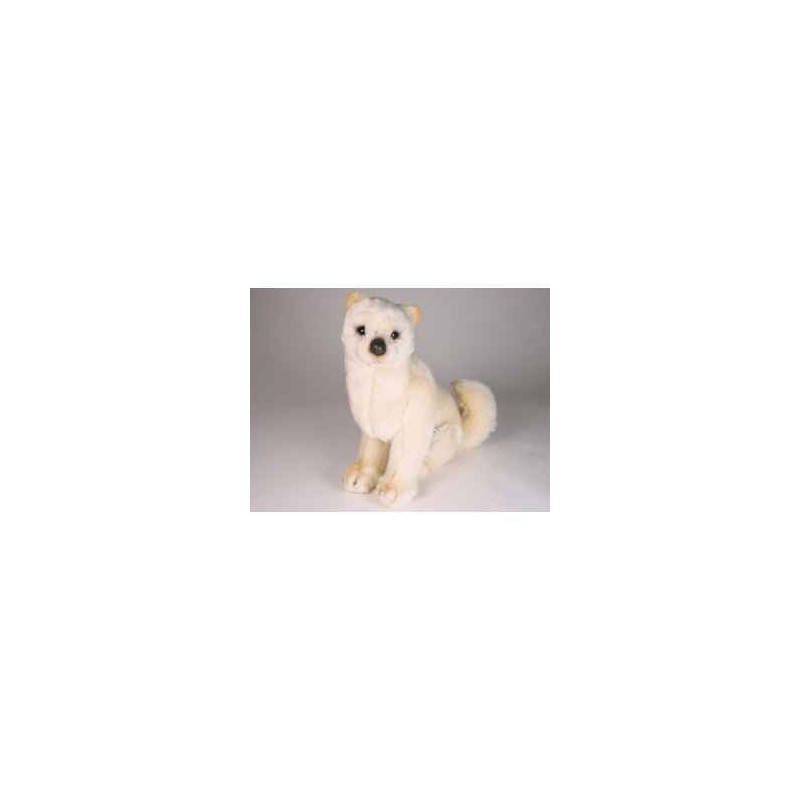 Animaux-Bois-Animaux-Bronzes propose Chien Shiba inu crème 40 cm assis peluche réaliste Piutre 3368