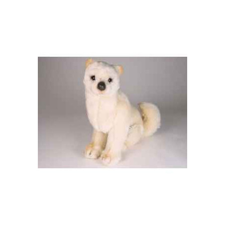 Animaux-Bois-Animaux-Bronzes propose Chien Shiba inu crème 40 cm assis peluche réaliste Piutre 3368