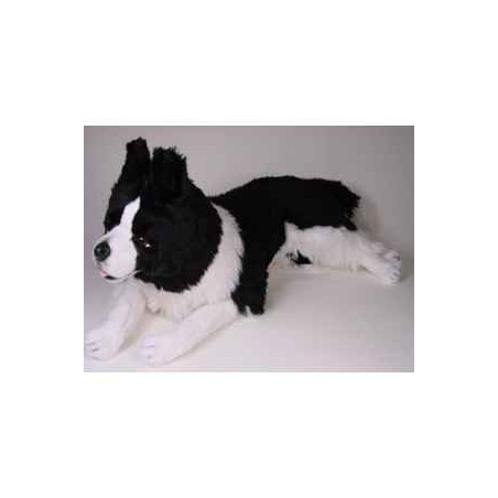 Animaux-Bois-Animaux-Bronzes propose Chien Border collie 90 cm peluche animaux allongés réaliste Piutre 1216