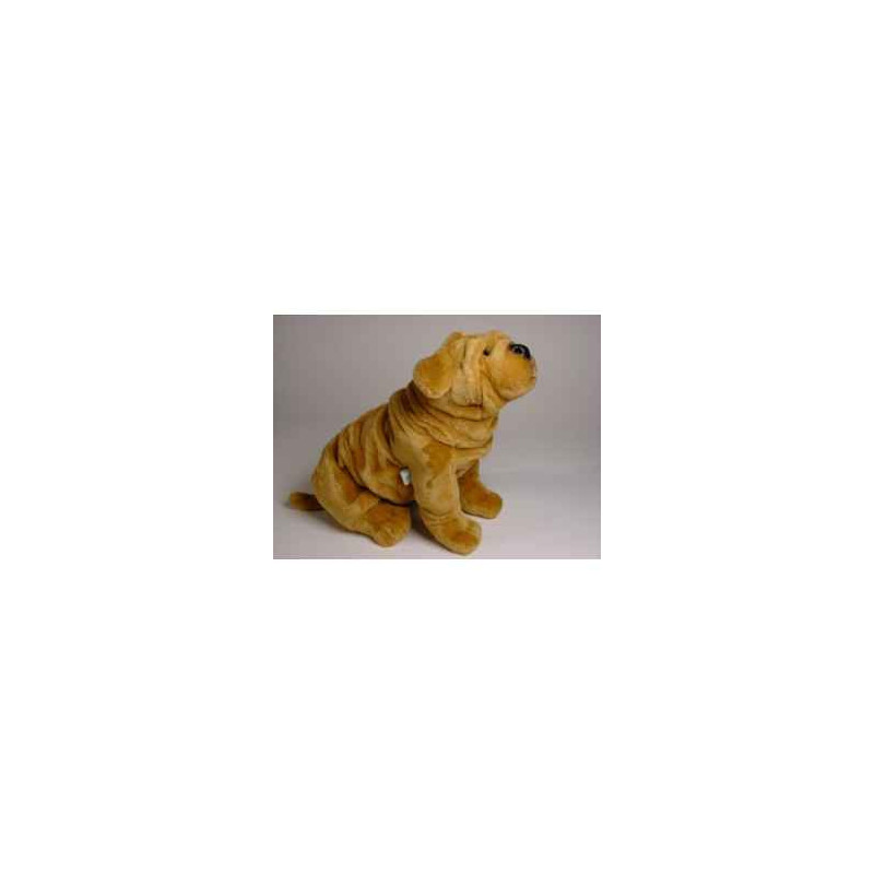 Animaux-Bois-Animaux-Bronzes propose Chien Shar-pei 40 cm assis peluche réaliste Piutre 2298