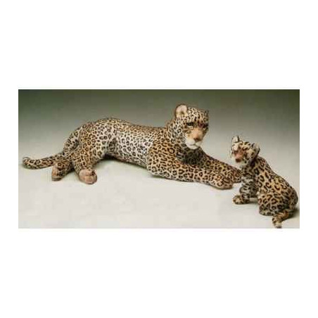Peluche allongée léopard 120 cm Piutre   2527