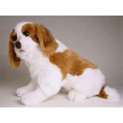 Animaux-Bois-Animaux-Bronzes propose Chien Epagneul Cavalier king charles 45 cm assis peluche réaliste Piutre 1292