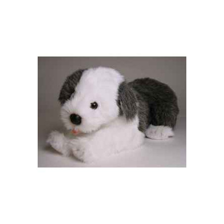 Animaux-Bois-Animaux-Bronzes propose Chien Berger Anglais 45 cm peluche animaux allongés réaliste Piutre 3296