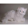 Animaux-Bois-Animaux-Bronzes propose Chat persan chinchilla blanc 30 cm peluche animaux allongés réaliste Piutre