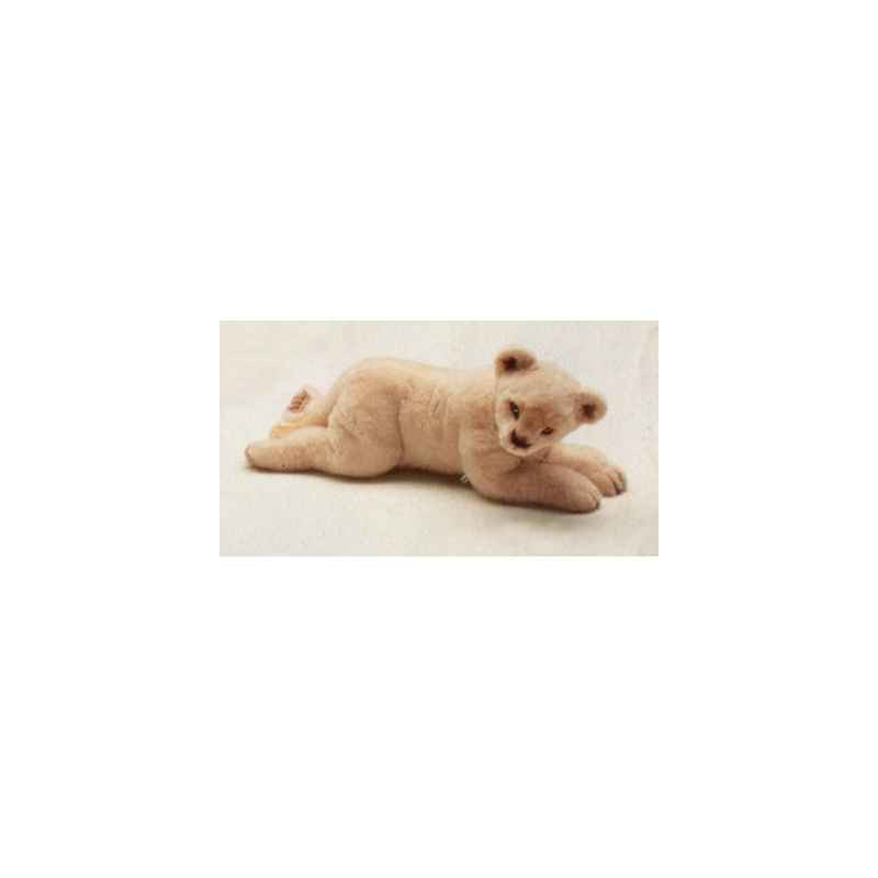 Félin Piutre Lion blanc 55 cm peluche animaux allongés -2539