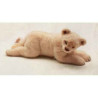 Peluche allongée lion blanc 55 cm Piutre   2539