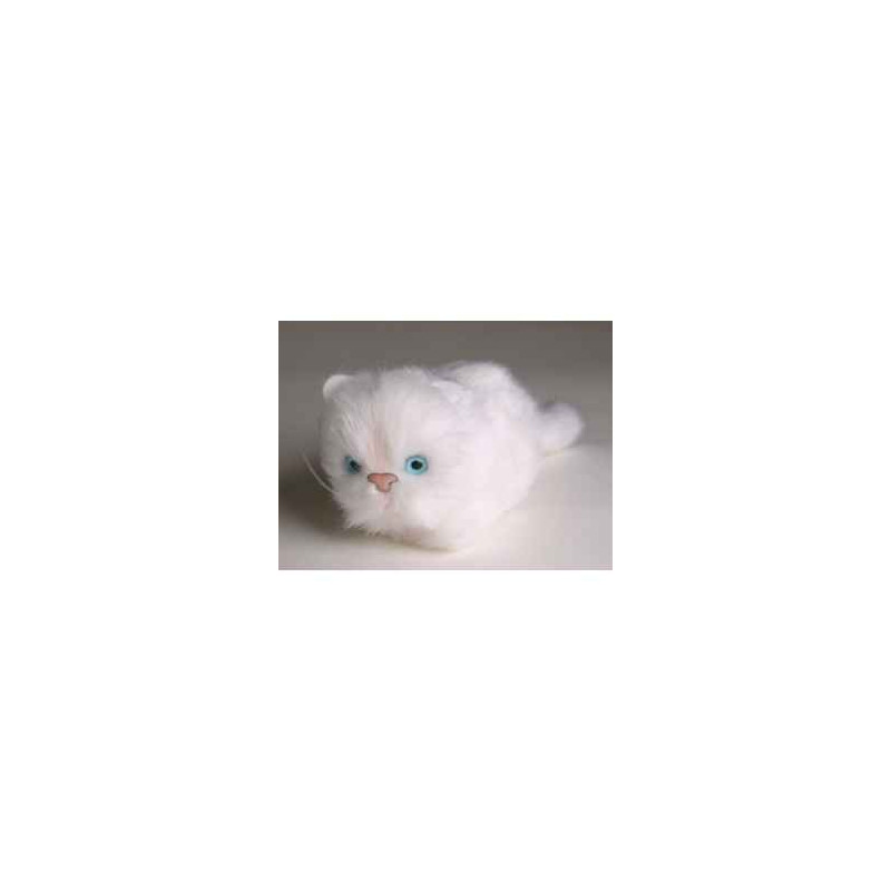 Animaux-Bois-Animaux-Bronzes propose Chaton blanc 12 cm peluche animaux allongés réaliste Piutre