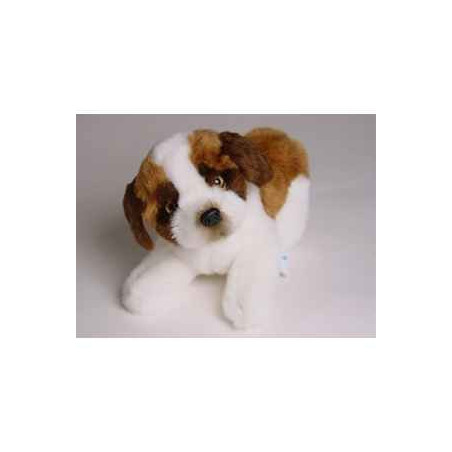 Animaux-Bois-Animaux-Bronzes propose Chien Mascotte saint bernard 20 cm peluche animaux allongés réaliste Piutre 4242