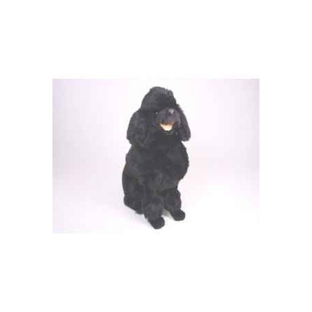 Animaux-Bois-Animaux-Bronzes propose Chien caniche noir 60 cm assis réaliste Piutre 252