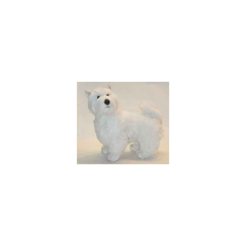 Animaux-Bois-Animaux-Bronzes propose Chien West higland scottish terrier 45 cm peluche animaux debout réaliste Piutre 2277