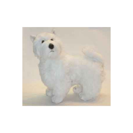 Animaux-Bois-Animaux-Bronzes propose Chien West higland scottish terrier 45 cm peluche animaux debout réaliste Piutre 2277