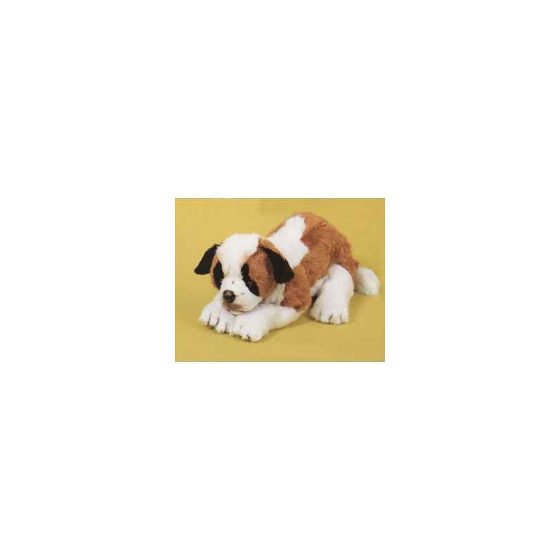 Animaux-Bois-Animaux-Bronzes propose Chien Saint bernard 45 cm peluche animaux allongés réaliste Piutre 2296