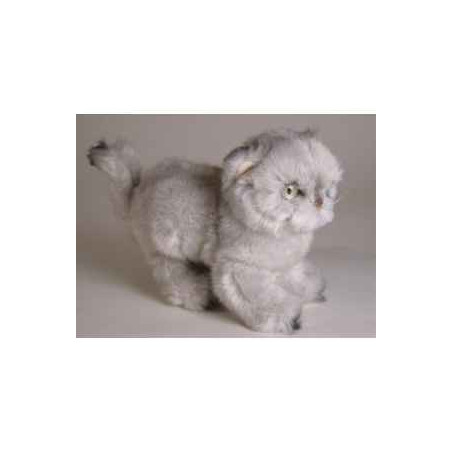 Animaux-Bois-Animaux-Bronzes propose Chat persan argenté 20 cm peluche animaux debout réaliste Piutre