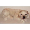 Animaux-Bois-Animaux-Bronzes propose Chien Labrador retriever 85 cm peluche animaux allongés réaliste Piutre 1201