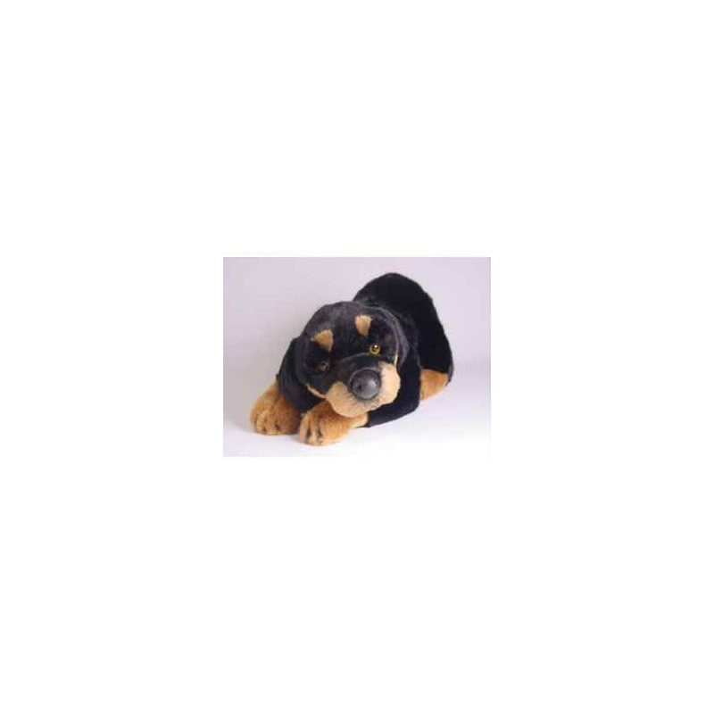 Animaux-Bois-Animaux-Bronzes propose Chien Rottweiller 45 cm peluche animaux allongés réaliste Piutre 2260