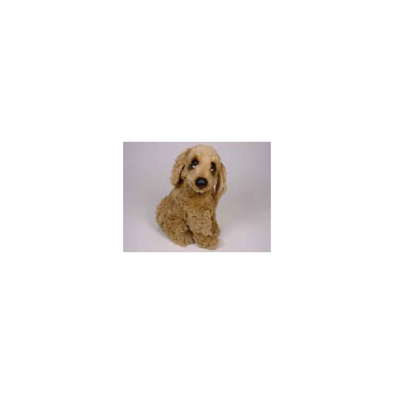 Animaux-Bois-Animaux-Bronzes propose Chien Cocker 40 cm assis peluche réaliste Piutre 3202