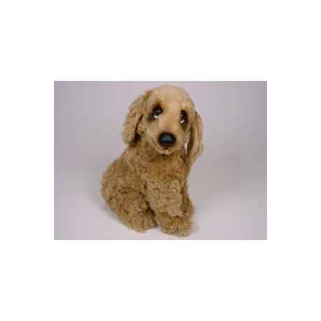 Animaux-Bois-Animaux-Bronzes propose Chien Cocker 40 cm assis peluche réaliste Piutre 3202