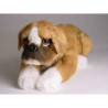 Animaux-Bois-Animaux-Bronzes propose Chien Boxer 30 cm peluche animaux allongés réaliste Piutre 2286