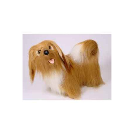 Animaux-Bois-Animaux-Bronzes propose Chien Lhasa apso 45 cm peluche animaux debout réaliste Piutre 1255