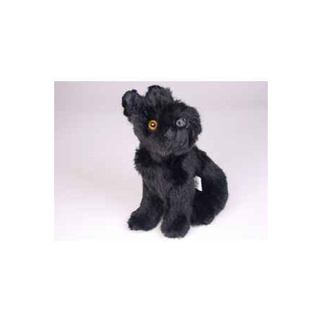 Animaux-Bois-Animaux-Bronzes propose Chien Schnauzer noir 28 cm assis peluche réaliste Piutre 1315