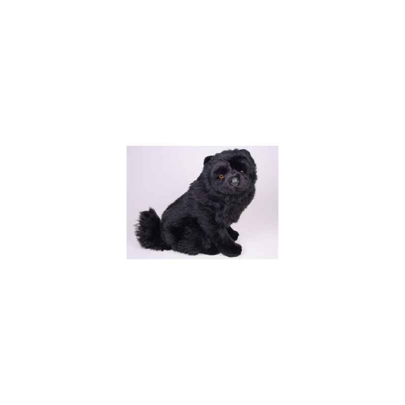 Animaux-Bois-Animaux-Bronzes propose Chien Chow chow noir 50 cm assis peluche réaliste Piutre 3347