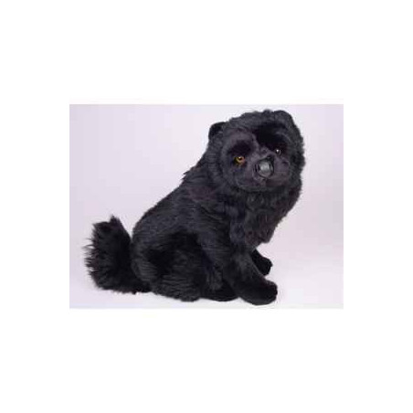 Animaux-Bois-Animaux-Bronzes propose Chien Chow chow noir 50 cm assis peluche réaliste Piutre 3347