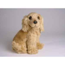 Animaux-Bois-Animaux-Bronzes propose Chien Cocker 28 cm assis peluche réaliste Piutre 1310