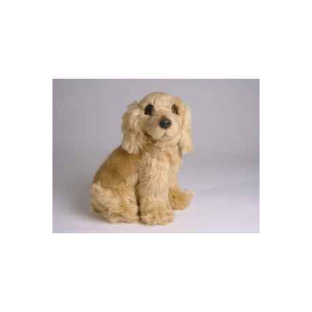 Animaux-Bois-Animaux-Bronzes propose Chien Cocker 28 cm assis peluche réaliste Piutre 1310