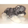 Peluche allongée loup caucasien 22 cm Piutre   1245