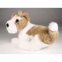 Animaux-Bois-Animaux-Bronzes propose Chien Fox terrier 30 cm peluche réaliste Piutre 3278