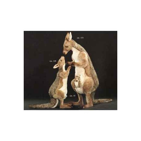  Animaux sauvage Kangourou debout 175 avec son bébé et joey 120 cm peluche réaliste Piutre 2411