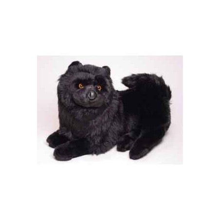 Animaux-Bois-Animaux-Bronzes propose Chien Chow chow noir 50 cm peluche animaux allongés réaliste Piutre 3346