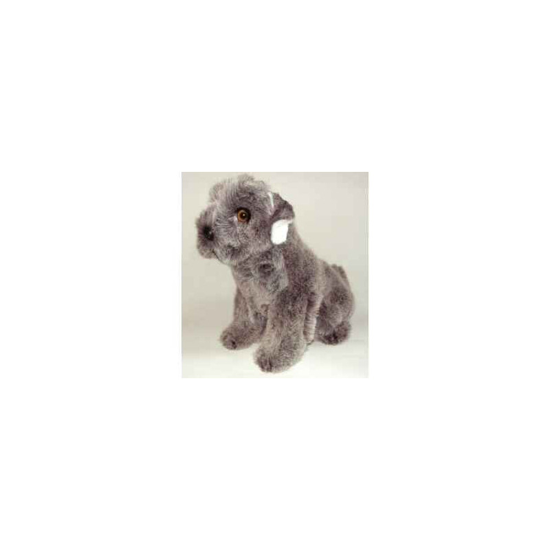 Animaux-Bois-Animaux-Bronzes propose Chien Schnauzer 40 cm assis peluche réaliste Piutre 1259