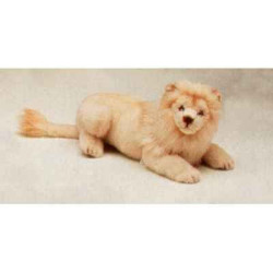 Félin Piutre Lion blanc 50 cm peluche animaux allongés -2524