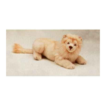 Peluche allongée lion blanc 50 cm Piutre   2524