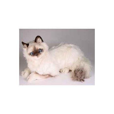 Animaux-Bois-Animaux-Bronzes propose Chat birman 45 cm peluche animaux allongés réaliste Piutre