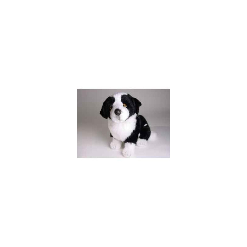 Animaux-Bois-Animaux-Bronzes propose Chien Border collie 45 cm assis peluche réaliste Piutre 1217