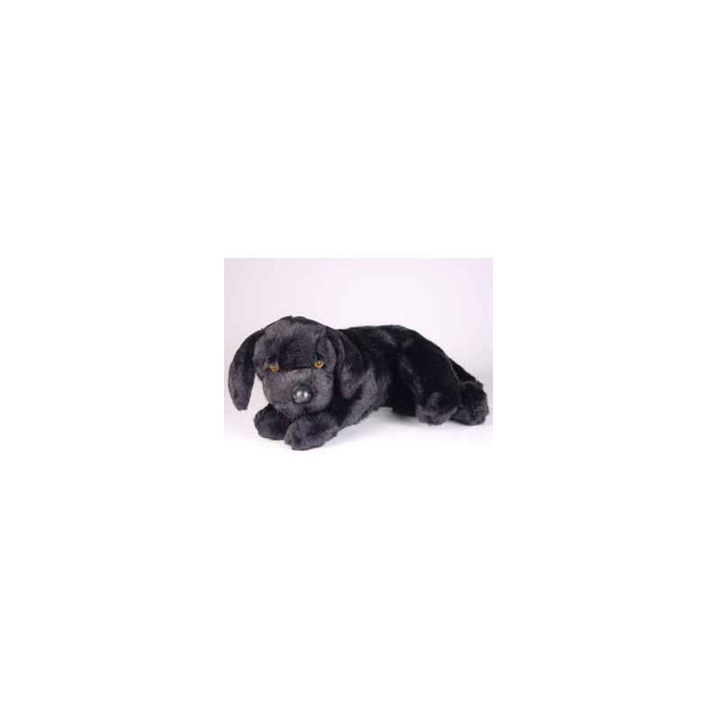 Animaux-Bois-Animaux-Bronzes propose Chien Labrador retriever noir 40 cm peluche animaux allongés réaliste Piutre 3341