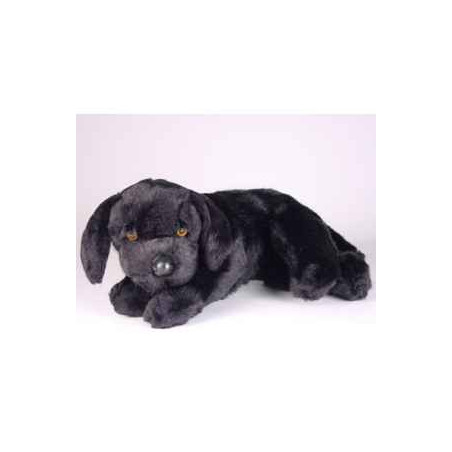 Animaux-Bois-Animaux-Bronzes propose Chien Labrador retriever noir 40 cm peluche animaux allongés réaliste Piutre 3341