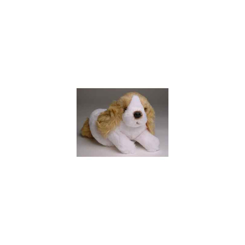 Animaux-Bois-Animaux-Bronzes propose Chien Mascot cocker 20 cm peluche animaux allongés réaliste Piutre 4244