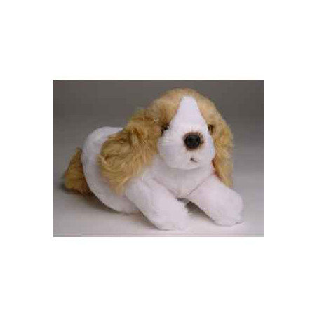 Animaux-Bois-Animaux-Bronzes propose Chien Mascot cocker 20 cm peluche animaux allongés réaliste Piutre 4244