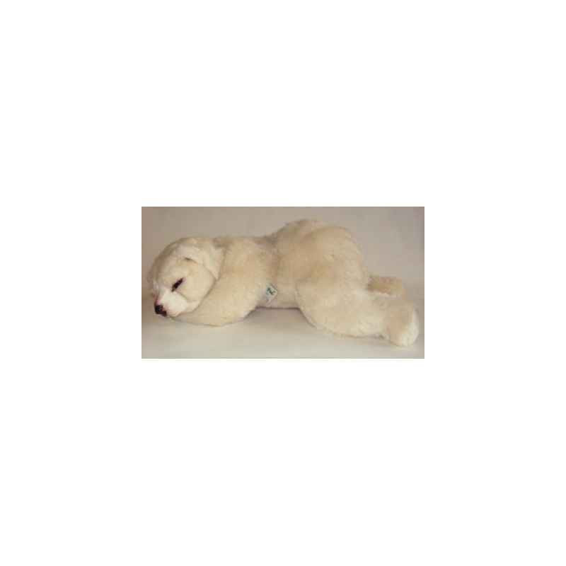 Décoration animaux Ours polaire 65 cm peluche animaux allongés réaliste Piutre 2122