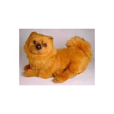 Animaux-Bois-Animaux-Bronzes propose Chien Chow chow cannelle 50 cm peluche animaux allongés réaliste Piutre 3248