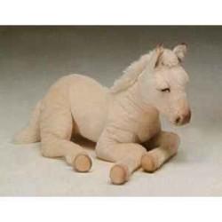  Cheval Poulain palomino 70 cm peluche animaux allongés réaliste Piutre 2651